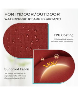 Tufted Rocking Chair Cushion, High Back Chair Cushion with Waterproof and Fade-Resistant, Set of 2