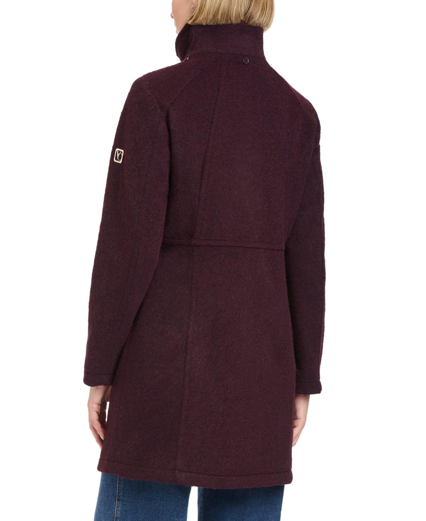 Женское пальто Vince Camuto Zip Front Walker Coat With Detachable Hood, цвет: Бордовый — фото 5