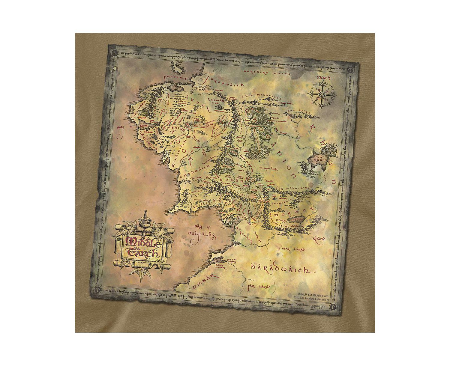 Men's The Middle Earth Map T Shirt