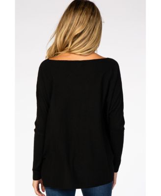 Maternity Soft Knit Boatneck Dolman Sleeve Sweater