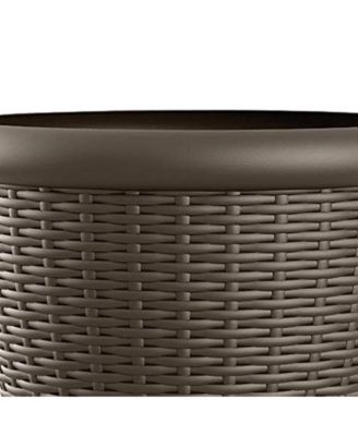 Willow 18" Diameter Decorative Wicker Patio Planter Pot, Java (4 Pack)