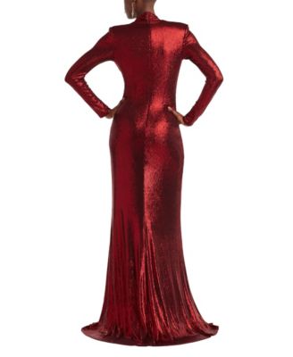 Women's Ferrum Metallic Twist Drape Gown