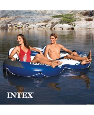 River Run 2 Person  Inflatable Tube Raft Float with Cooler for Pool & Lake