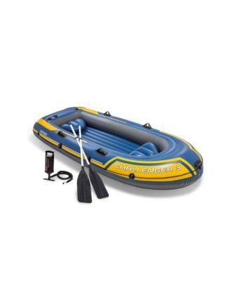 68370EP Challenger 3 Inflatable Raft Boat Set With Pump And Oars, Blue