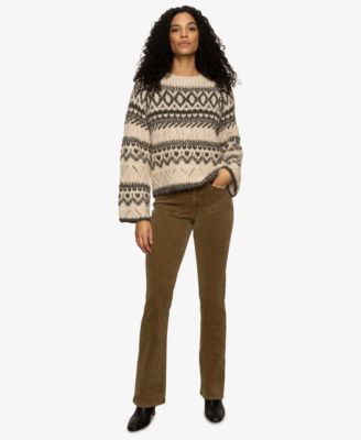 Women's Fair-Isle Crewneck Dropped-Shoulder Sweater