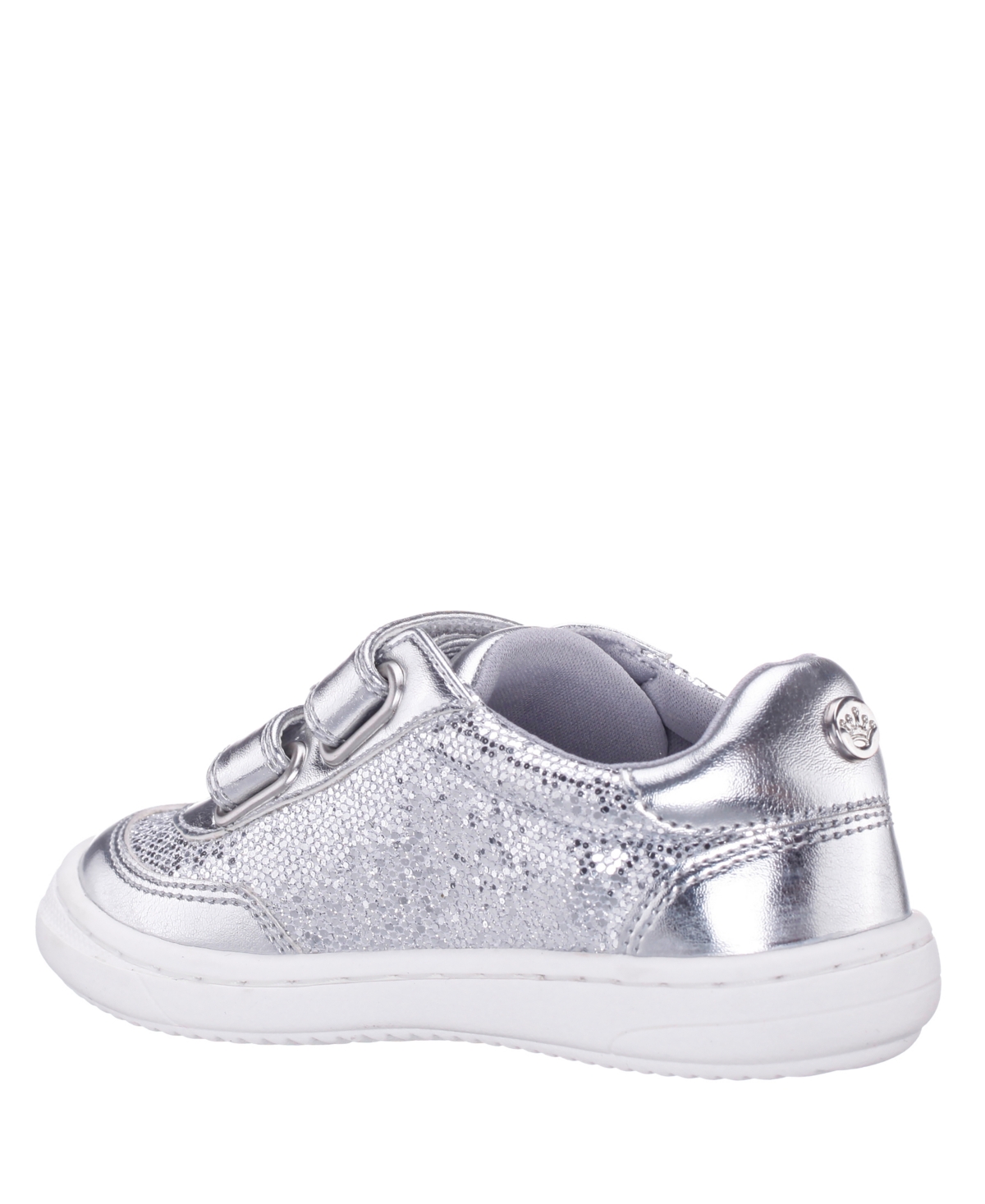 Nina Little And Big Girls Glitter Round Toe Sneakers In Silver