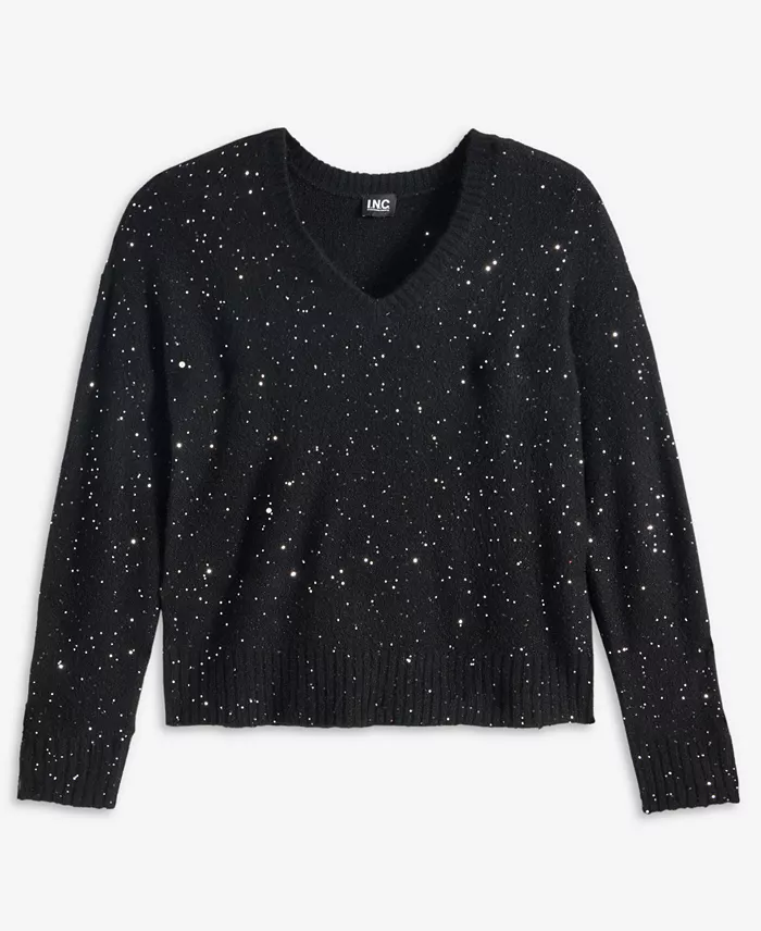 Women's Roving Sequin V-Neck Sweater - thumbnail 6