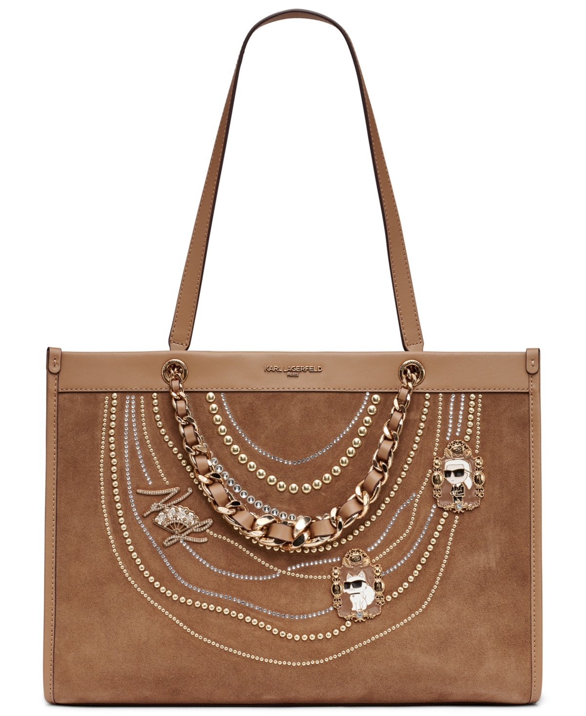 Karl Lagerfeld Savoie Large Tote Bag In Brown