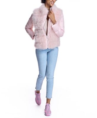 Women's Cashmere Goat Trimmed Puffer Jacket