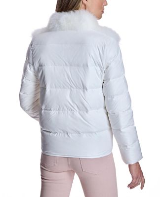 Women's Cashmere Goat Trimmed Puffer Jacket