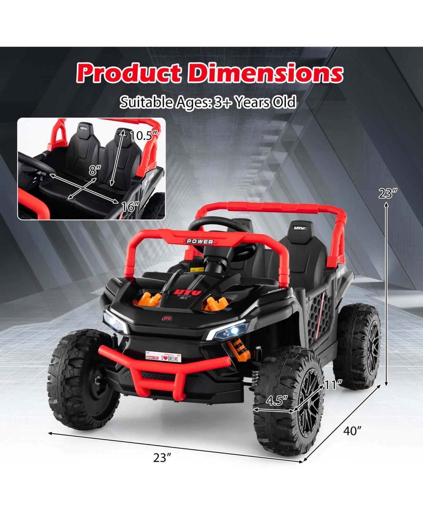 Детская игрушка Costway 12V Parental Remote Control Ride on Truck, цвет: Красный — фото 3
