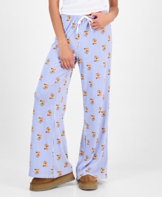 Juniors' Pointelle Drawstring Wide-Leg Lounge Pants