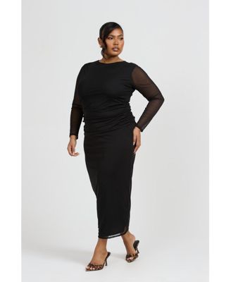 Women's Curve Long Sleeved Midaxi Dress