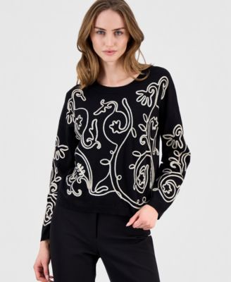 Women's Soutache Crewneck Sweater
