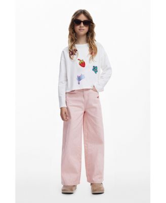 Girls's T-shirt with applique shapes