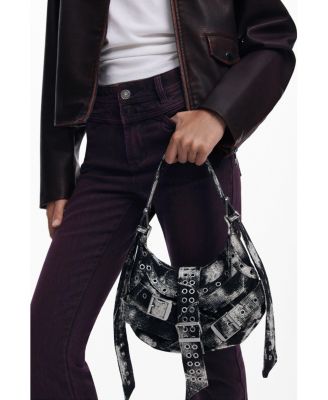 Women's Printed medium bag with buckles