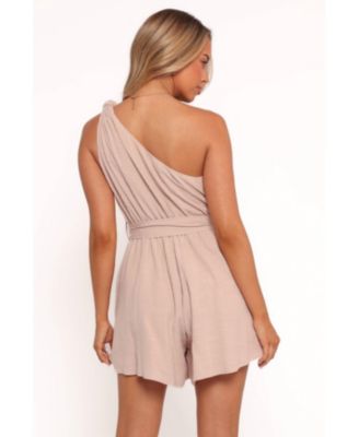 Women's Levana One Shoulder Romper - Beige