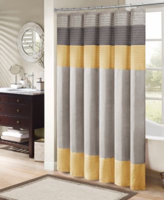 Amherst Faux Silk Pieced Pintuck Design Shower Curtain, 72" x 72"