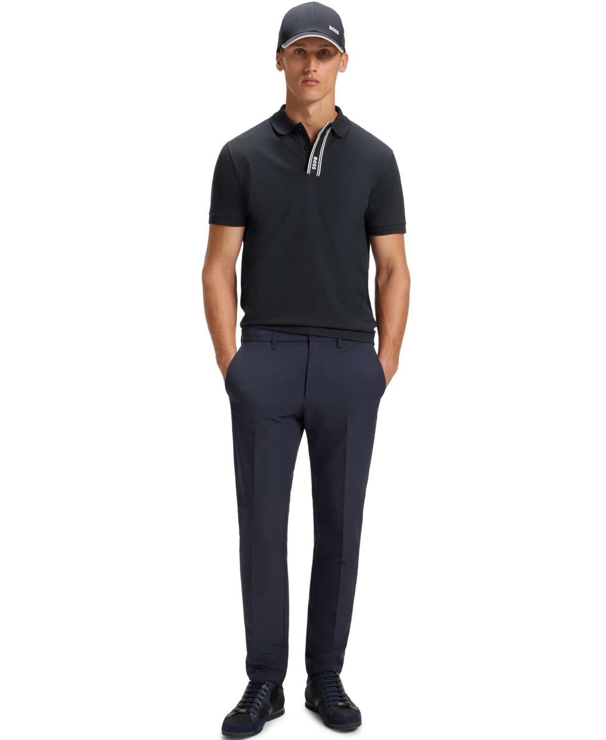 Hugo Boss Boss By  Men's Paddy Logo Polo Shirt In Blue
