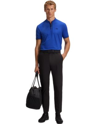 Men's Cotton-Pique Zip-Neck Polo