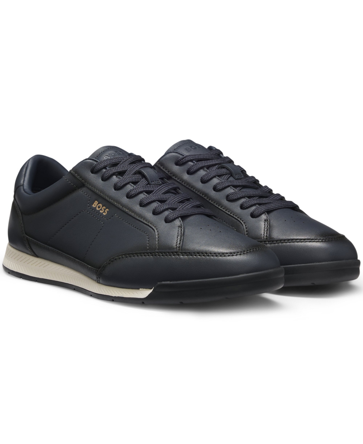 Boss by Hugo Men's Embossed Logo Leather Trainers