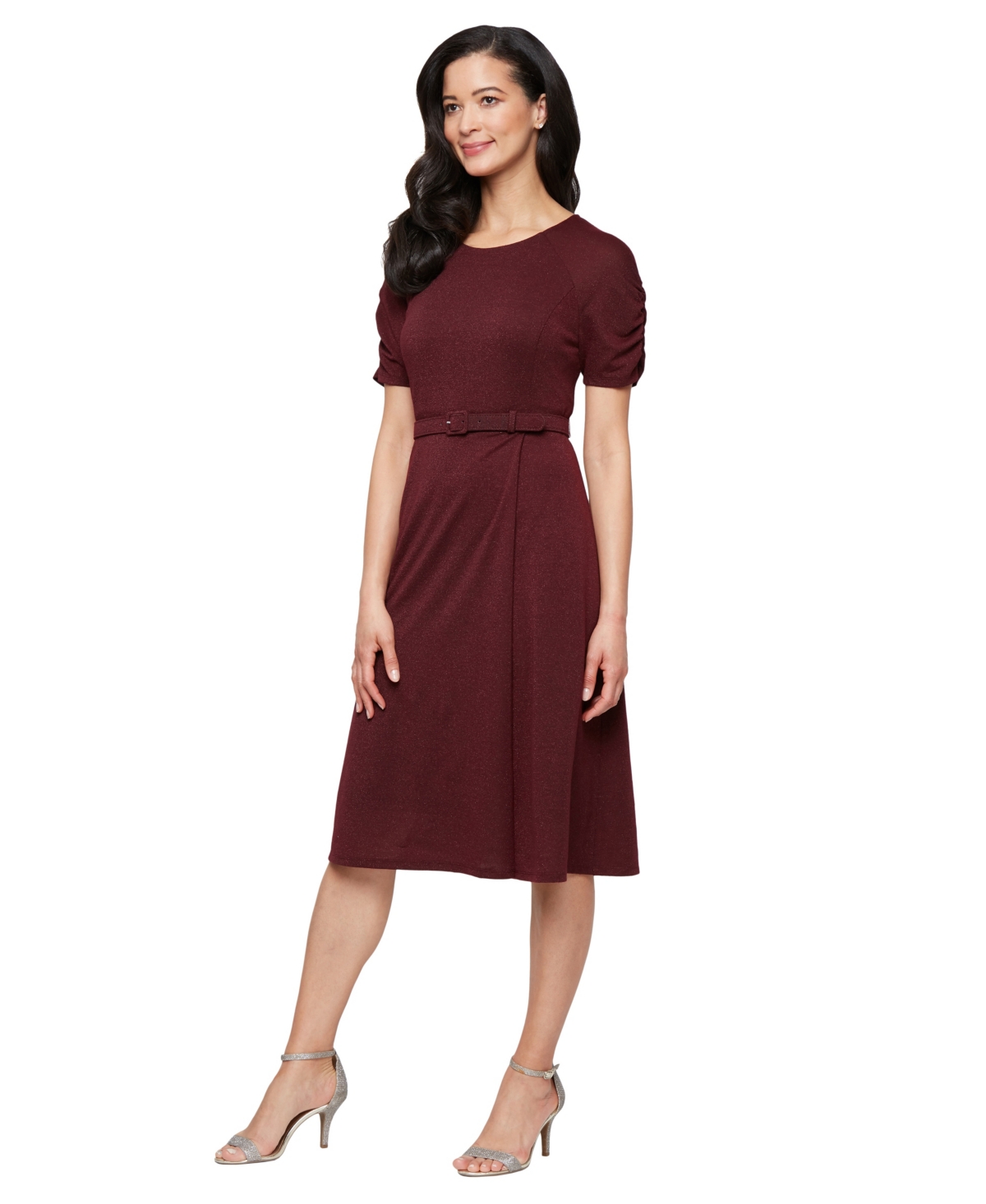 Sl Fashions Women's Crew Neck Sweater Midi Dress