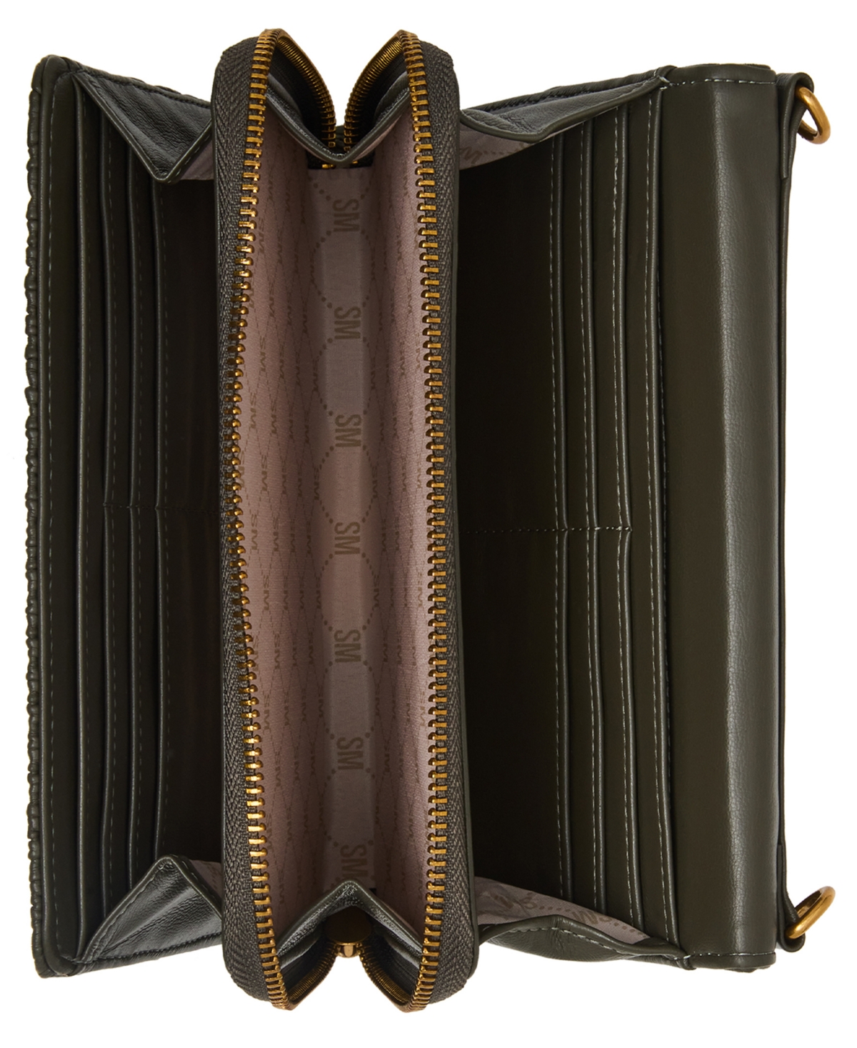 Steve Madden Boxed Carina Matelasse Crossbody Wallet In Green