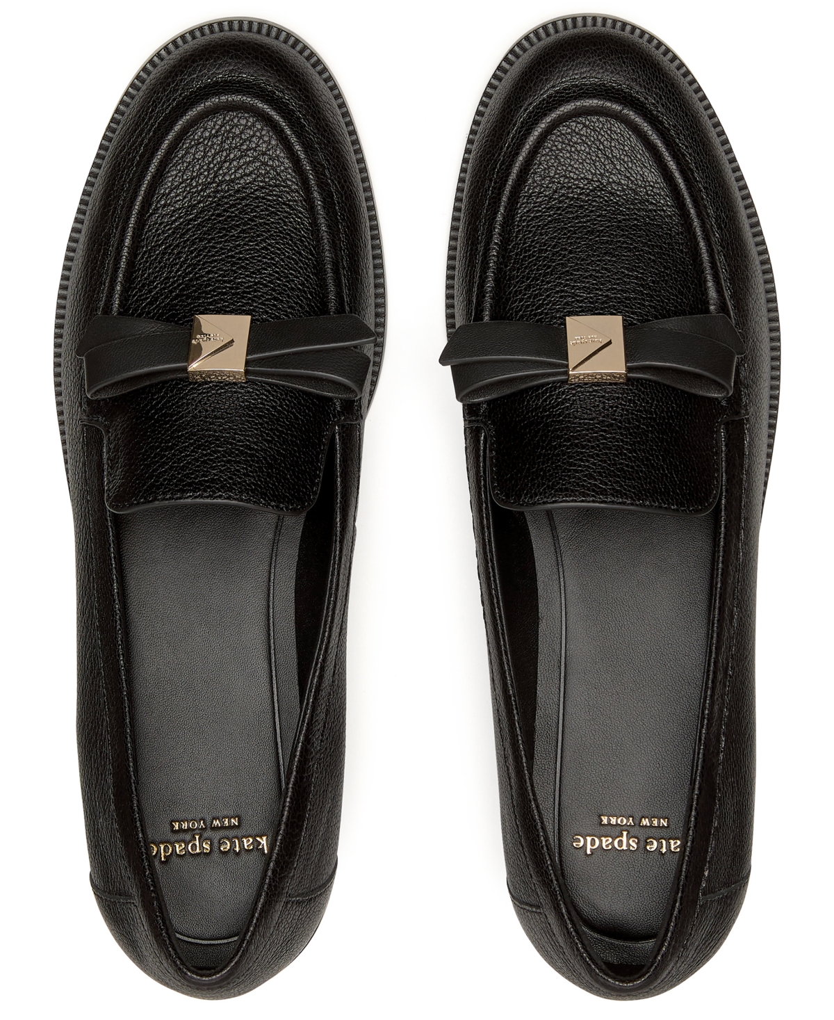 kate spade new york Women's Deco Bow Pebbled Leather Loafers