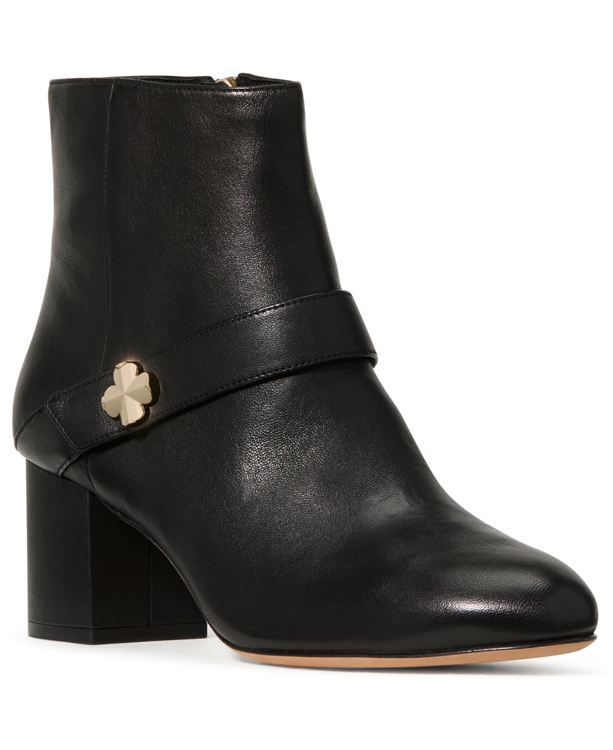 Kate Spade Women's Decorative Flower Block Heel Ankle Booties In Black