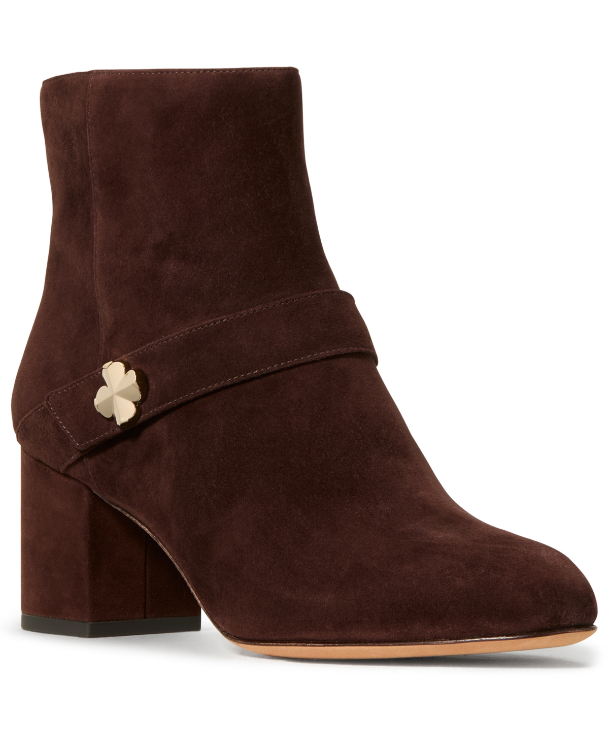 Kate Spade Women's Decorative Flower Block Heel Ankle Booties In Brown