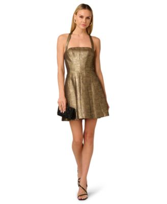 Women's Metallic Jacquard Mini Dress