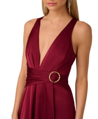 Women's Stretch Satin Long Dress