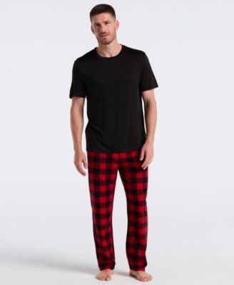 Men's Fleece Buffalo Plaid Print Sleep Pants