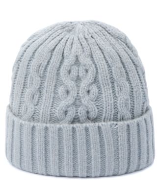 Women's Embroidered Cable-Knit Beanie Hat