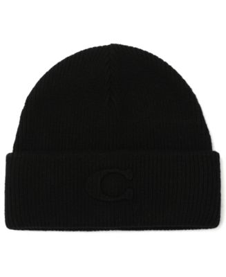 COACH Women's Embossed C-Knit Beanie Hat - Macy's