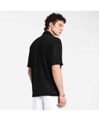 Men's Midnight Black Marquise-Knit Shirt