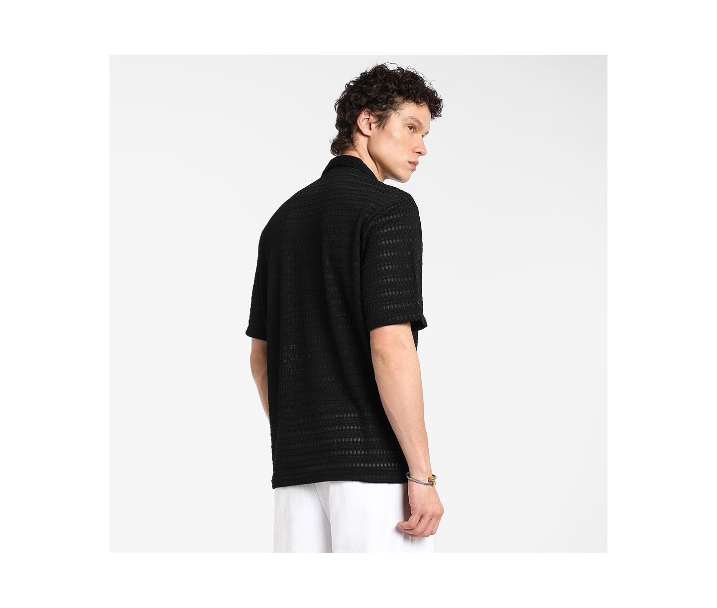 Мужская рубашка Cahoot Campus Sutra Midnight Black Marquise-Knit, цвет: Чёрный — фото 4