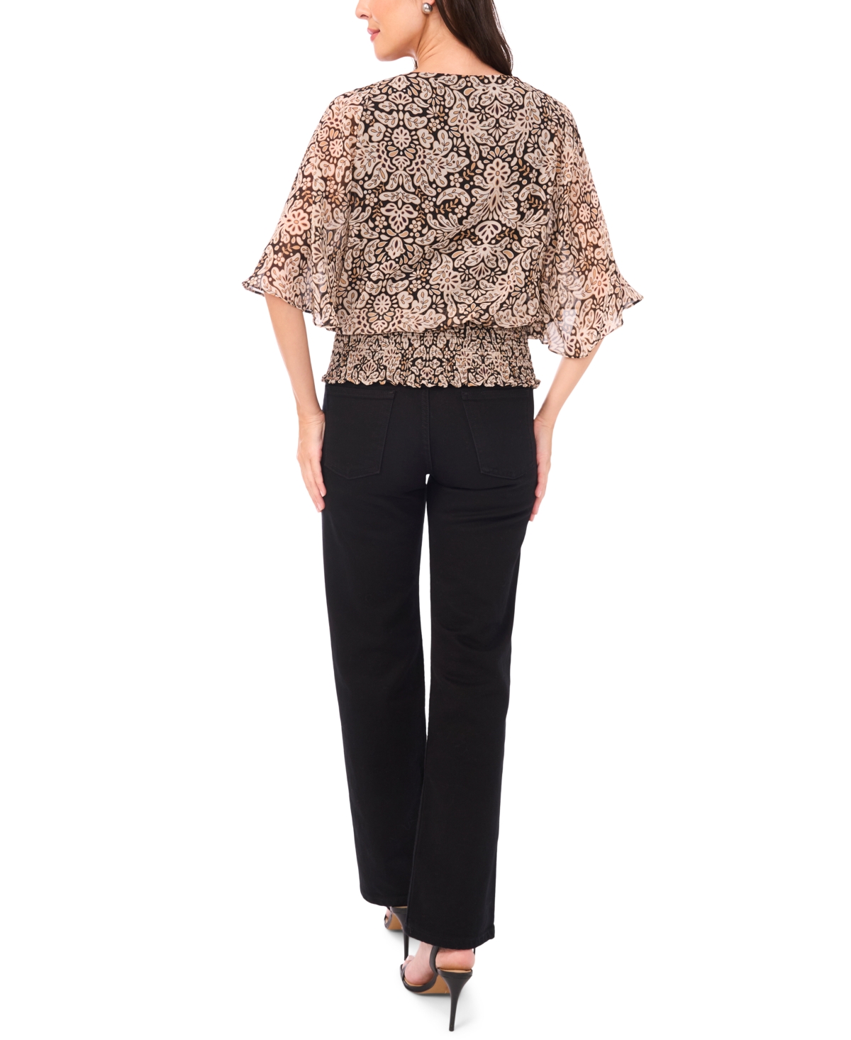 Sam & Jess Women's Smocked-waist Top In Multi