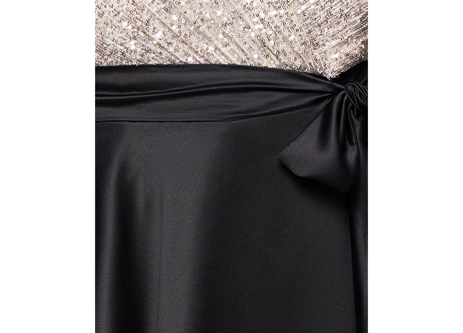 Plus Size Long Sleeve Sequin Ballgown Skirt Dress