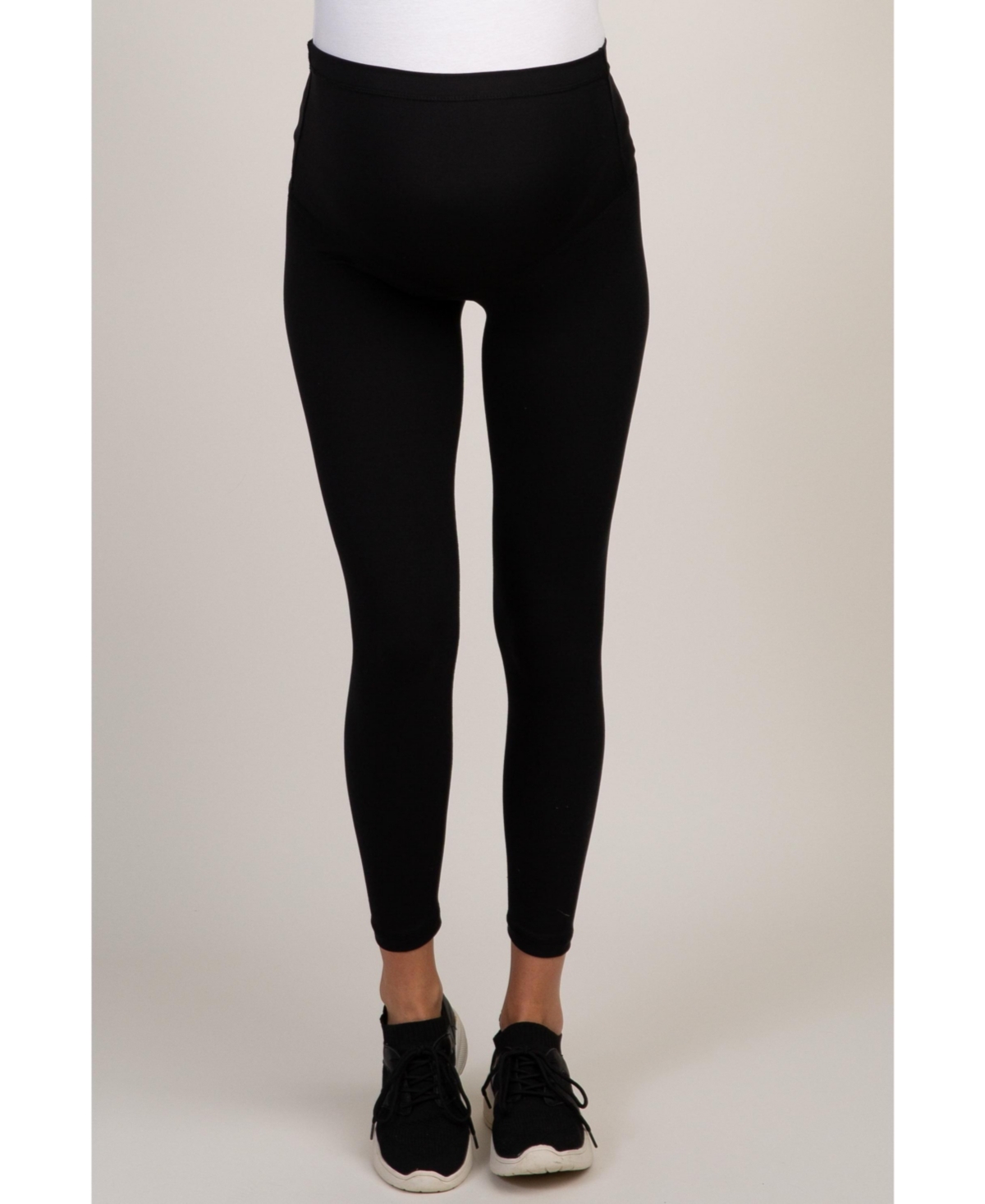 PinkBlush Black Solid Basic Maternity Leggings