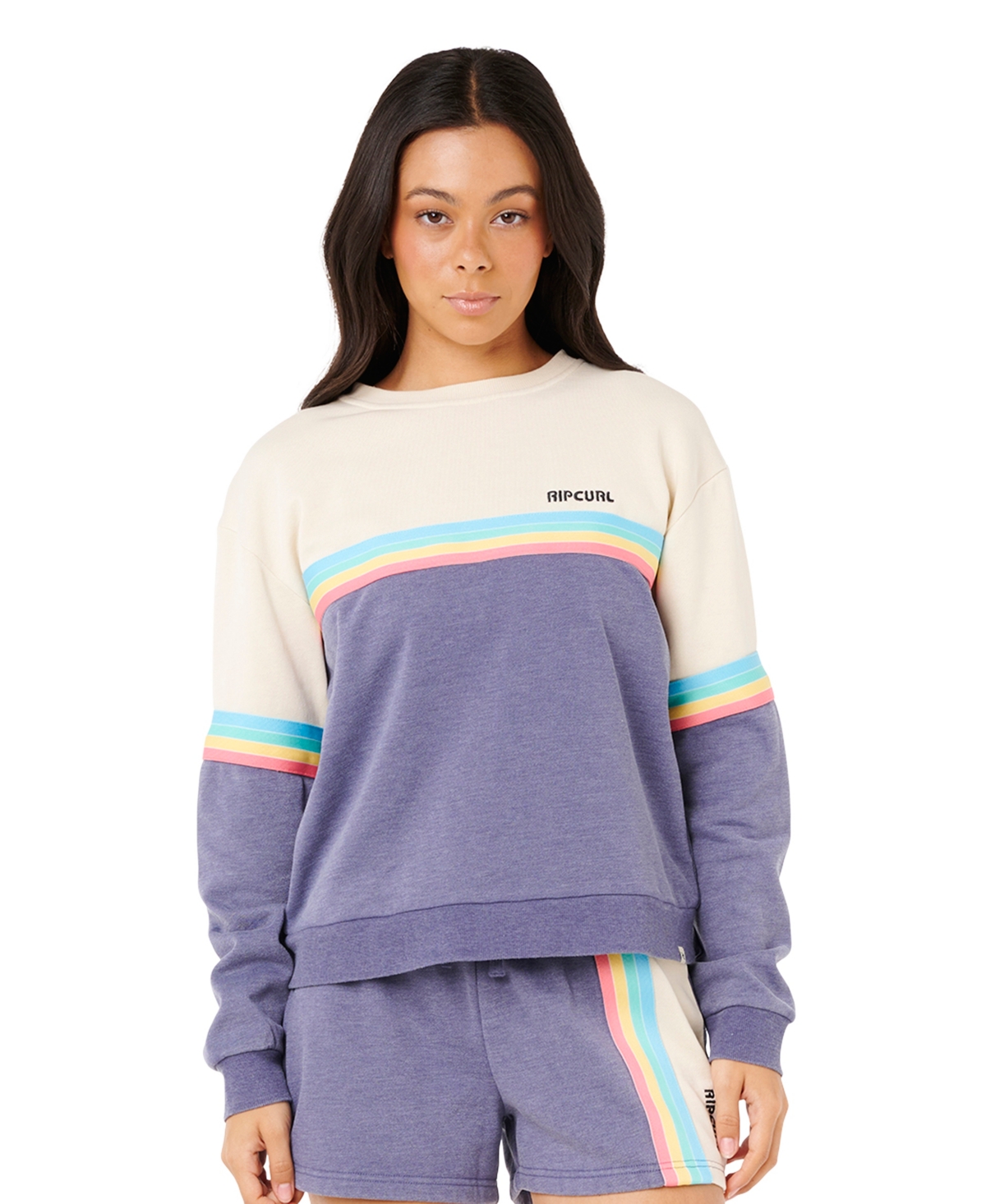Rip Curl Women's Surf Revival Crewneck Sweatshirt In Purple