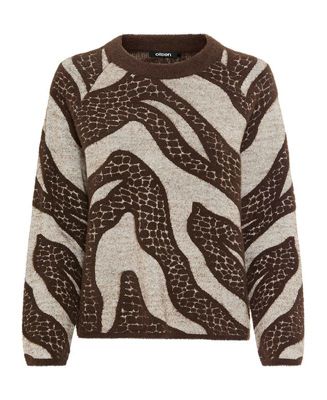 Abstract Modern Animal Feather Knit Pull-Over