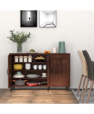 3-Door Buffet Sideboard with Adjustable Shelves and Anti-Tipping Kits