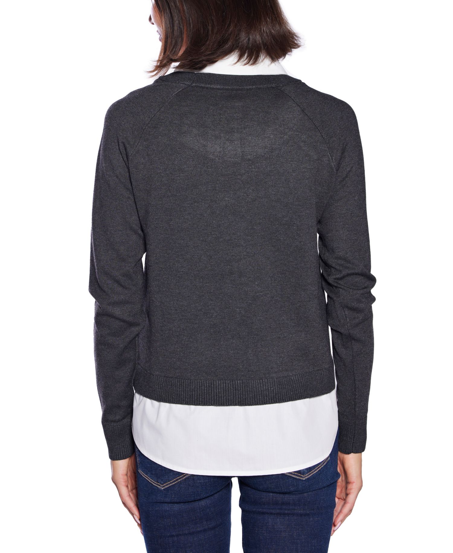 Women's Layered-Look Rivet-Trim Sweater
