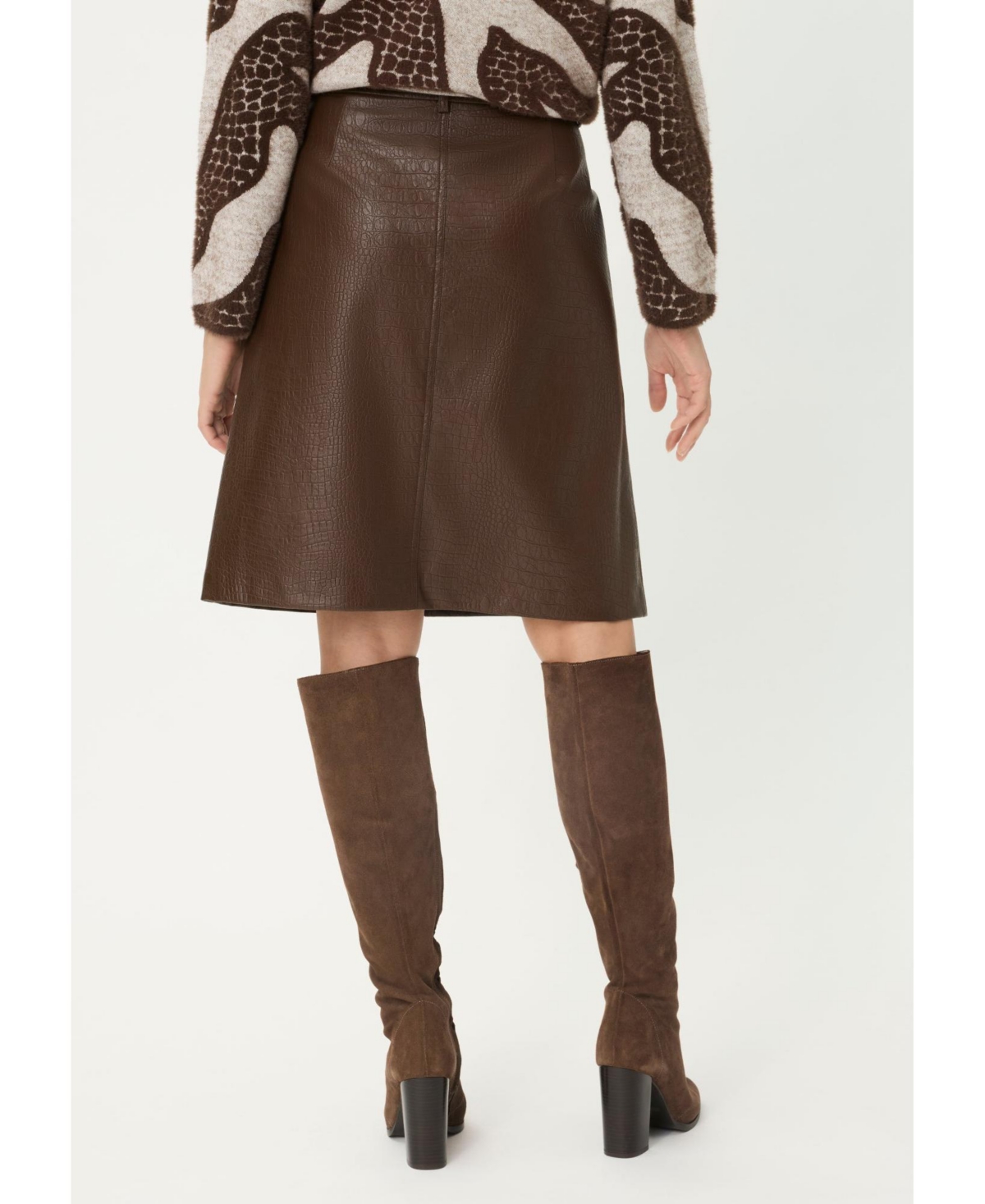 Olsen Women's Faux Croc A-Line Skirt