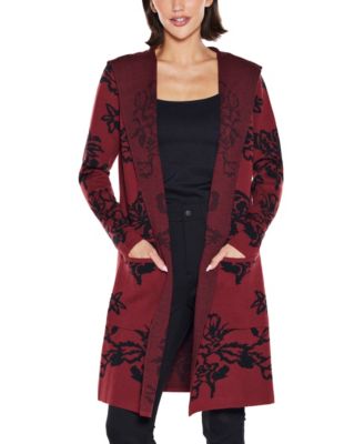  Women's Hooded Fall Botanicals Coatigan Sweater