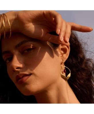 Infinite Possibilities Garnet Lotus Earrings