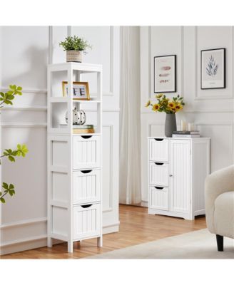 56&amp;#x2033; H Modern Bathroom Storage Cabinet White