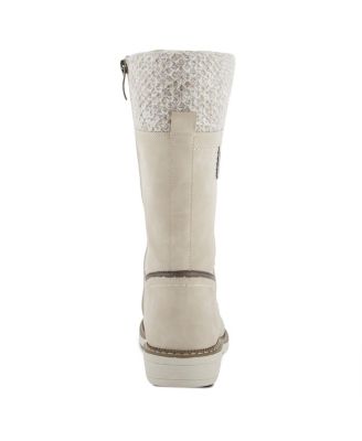 Yosemite Water-Resistant Winter Boots with Sweater Trim and Lace-Up Detail