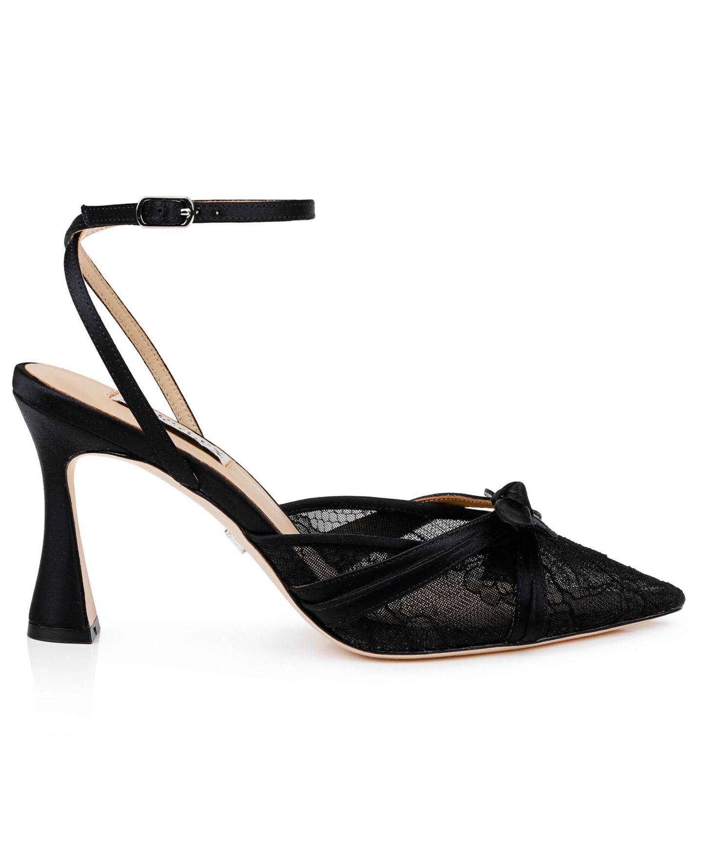 Женские туфли Badgley Mischka Josie Pointed Toe Pumps, цвет: Чёрный атласный — фото 2